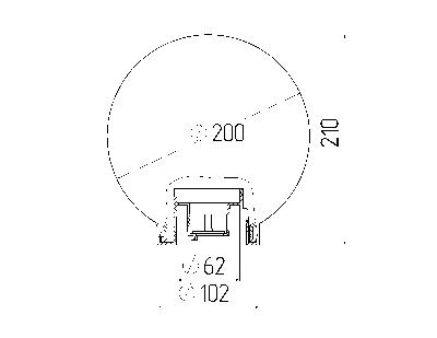 Садово-парковый светильник ЭРА НТУ 02-60-201 шар опаловый призма на опору / кронштейн IP44 Е27 max60Вт d200mm