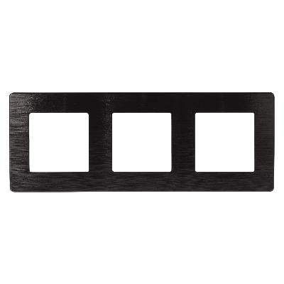 Рамка для розеток и выключателей ЭРА Серия 12 12-5103-06 на 3 поста, Сатин, чёрный