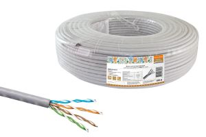 Кабель витая пара народный U/UTP Cat 5e 4х2х24AWG CCA (100м) PVC, серый