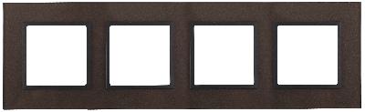 14-5104-13 ЭРА Рамка на 4 поста, стекло, Эра Elegance, бронза+антр (5/25/750)