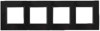 14-5104-05 ЭРА Рамка на 4 поста, стекло, Эра Elegance, чёрный+антр (5/25/750)
