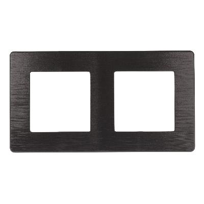 Рамка для розеток и выключателей ЭРА Серия 12 12-5102-05 на 2 поста, Сатин, антрацит