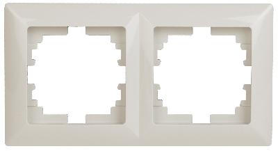 Рамка для розеток и выключателей Intro Solo 4-502-02 на 2 поста, СУ, слоновая кость