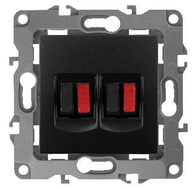 12-3112-05 ЭРА Розетка аудио двойная, IP20, Эра12, антрацит (10/100/3200)