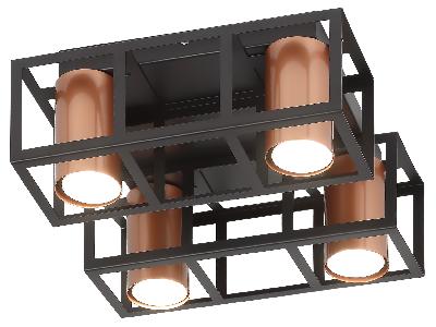 Светильник потолочный Rivoli Raffaela 5082-304 4 * GU10 25 Вт накладной для натяжных потолков лофт - кантри