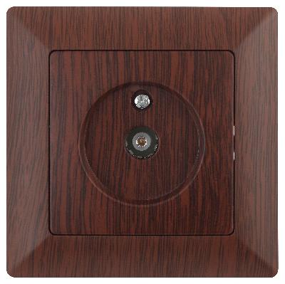 Розетка Intro Solo 4-301-10 TV одиночная, СУ, венге