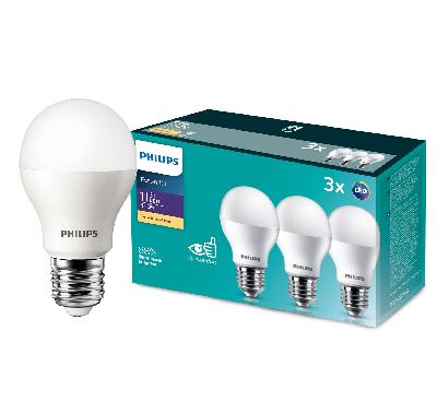 Лампочки светодиодные Philips ESS LEDBulb А55 11Вт 3000К Е27 / E27 груша матовая теплый белый свет набор 3 штуки