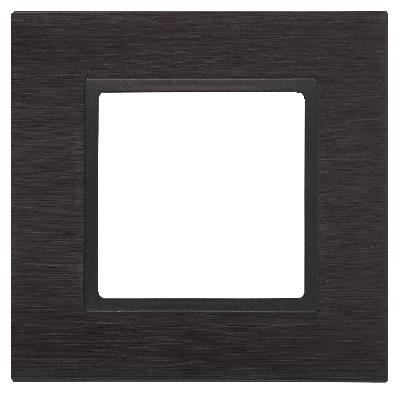 14-5201-05 ЭРА Рамка на 1 пост, металл, Эра Elegance, чёрный+антр (10/50/1500)