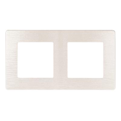 Рамка для розеток и выключателей ЭРА Серия 12 12-5102-15 на 2 поста, Сатин, перламутр