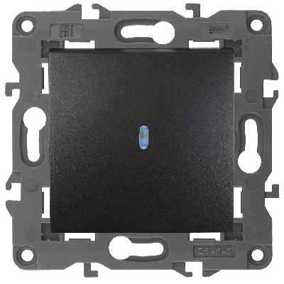 14-1102-05 ЭРА Выключатель с подсветкой, 10АХ-250В, IP20, Эра Elegance, антрацит (10/100/3000)