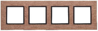 14-5204-14 ЭРА Рамка на 4 поста, металл, Эра Elegance, медь+антр (5/25/900)