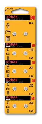 Батарейки Kodak AG0 (379) LR521, LR63 [KAG0-10] MAX Button Cell (100/1000/98000)