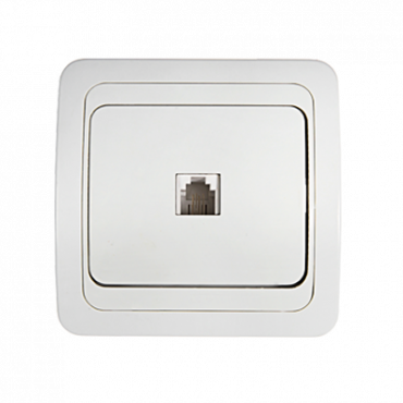 Розетка компьютерная одинарная RJ-45 CLASSICO белая 2131 IN HOME