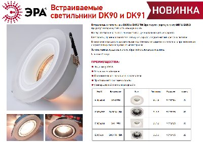 Встраиваемый светильник декоративный ЭРА DK91 WH MR16/GU5.3 белый