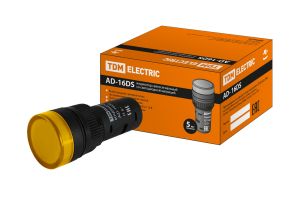 Лампа AD-16DS(LED)матрица d16мм желтый 24В AC/DC TDM