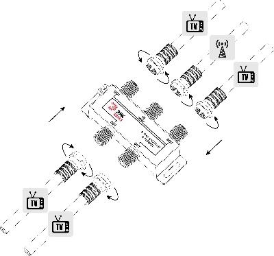 Делитель ТВ ЭРА SIMPLE 4 ответвления под F разъём 5-1000 МГц упаковка 1 шт.