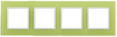 14-5104-26 ЭРА Рамка на 4 поста, стекло, Эра Elegance, лайм+бел (5/25/900)