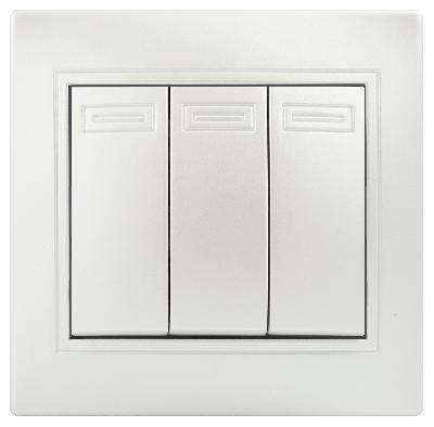 Выключатель Intro Plano 1-106-06 тройной, 10А-250В, IP20, СУ, перламутр