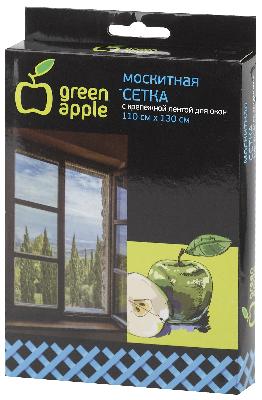 GBN002 GREEN APPLE Москитная сетка для окон 110*130см (сетка + крепежная лента) (24/1152)