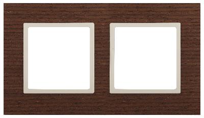 14-5302-09 ЭРА Рамка на 2 поста, дерево, Эра Elegance, дуб+сл.кость (5/50/1500)