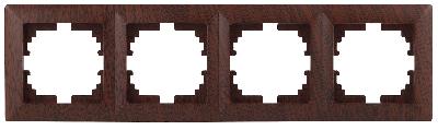 Рамка для розеток и выключателей Intro Solo 4-504-10 на 4 поста, СУ, венге