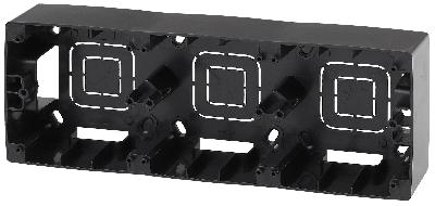 12-6103-06 ЭРА Коробка наклад. монтажа 3 поста, Эра12, чёрный (5/50/700)