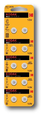Батарейки Kodak AG4 (377) LR626, LR66 [KAG4-10] MAX Button Cell (100/1000/98000)