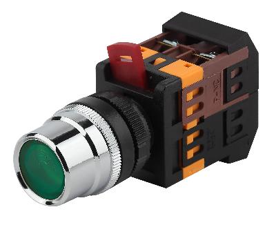 Кнопка ЭРА BBT10-ABLF-K06E ABLF-22 зеленый d22мм неон 240В 1з+1р