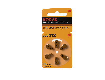Батарейки Kodak ZA312-6BL [KZA312-6] MAX Hearing Aid (60/300/45000)