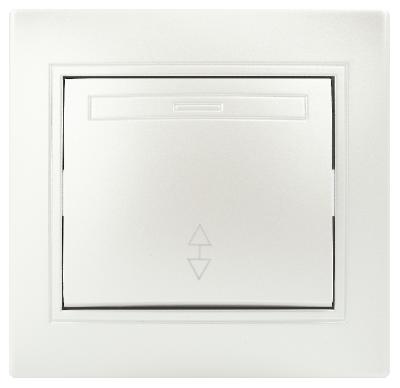 Переключатель Intro Plano 1-103-06 одноклавишный 10А-250В, IP20, СУ, перламутр