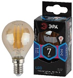 Лампочка светодиодная ЭРА F-LED P45-7W-840-E14 gold E14 / Е14 7Вт филамент шар золотистый нейтральный белый свет