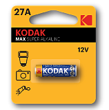 Батарейка Kodak 27A-1BL MAX SUPER Alkaline [K27A-1, GP27A, MN27] (60/240/28800)