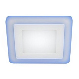 LED 4-9 BL Светильник ЭРА светодиодный квадратный c cиней подсветкой LED 9W  540LM 220V 4000K (40/60