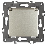 14-2103-04 ЭРА Розетка 2P+E Schuko со шторками с крышкой, 16A-250В, IP20, Эра Elegance, шампань (10/