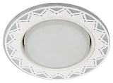 DK LD27 WH/WH Светильник ЭРА декор cо светодиодной подсветкой GX53, белый/белый (30/720)