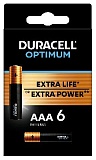 Батарейки Duracell 5014066 ААА алкалиновые 1,5v 6 шт. LR03-6BL Optimum