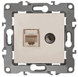 12-3110-02 ЭРА Розетка комбинированная RJ45+TV, IP20, Эра12, слоновая кость (10/100/3200)