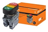 Кнопка двойная MPD3-11Y (зеленая/красная) (LED) в сборе d22мм/24В (ON/OFF) линза желтая TDM