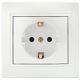 Розетка Intro Plano 1-202-06 с заземлением 2P+E Schuko, 16А-250В, IP20, СУ, перламутр