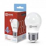 Лампа сд LED-ШАР-VC 4Вт 230В Е27 6500К 380Лм IN HOME