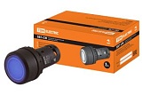 Кнопка SB7-CW3665 с возвратом, 1НО+1НЗ, d22 мм, с подсветкой 24 В LED, синяя, IP54 TDM