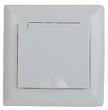 4-209-01 Intro Розетка 2P+E Schuko с крышкой штор., 16А-250В, СУ, IP44, Solo, белый