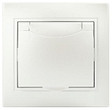 Розетка Intro Plano 1-203-06 с заземлением 2P+E Schuko с крышкой, 16А-250В, IP20, СУ, перламутр