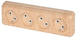 Розетка Intro Quadro 2-207-11 без заземления четырехместная 4х2P, 16А-250В, IP20, ОУ, сосна