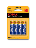 Батарейки Kodak LR6-4BL MAX SUPER Alkaline [KAA-4] (80/400/17600)