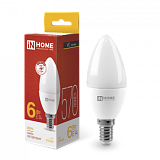 Лампа сд LED-СВЕЧА-VC 6Вт 230В Е14 3000К 570Лм IN HOME