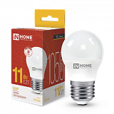 Лампа сд LED-ШАР-VC 11Вт 230В Е27 3000К 1050Лм IN HOME