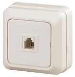2-302-02 Intro Розетка телефонная RJ11, IP20, ОУ, Quadro, сл.кость (10/200/1600)