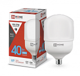 Лампа сд LED-HP-PRO 40Вт 230В Е27 с адаптером E40 6500К 3800Лм IN HOME