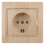 1-206-11 Intro Розетка 2P+E Schuko со шторками, 16А-250В, IP20, СУ, Plano, сосна (10/200/2000)